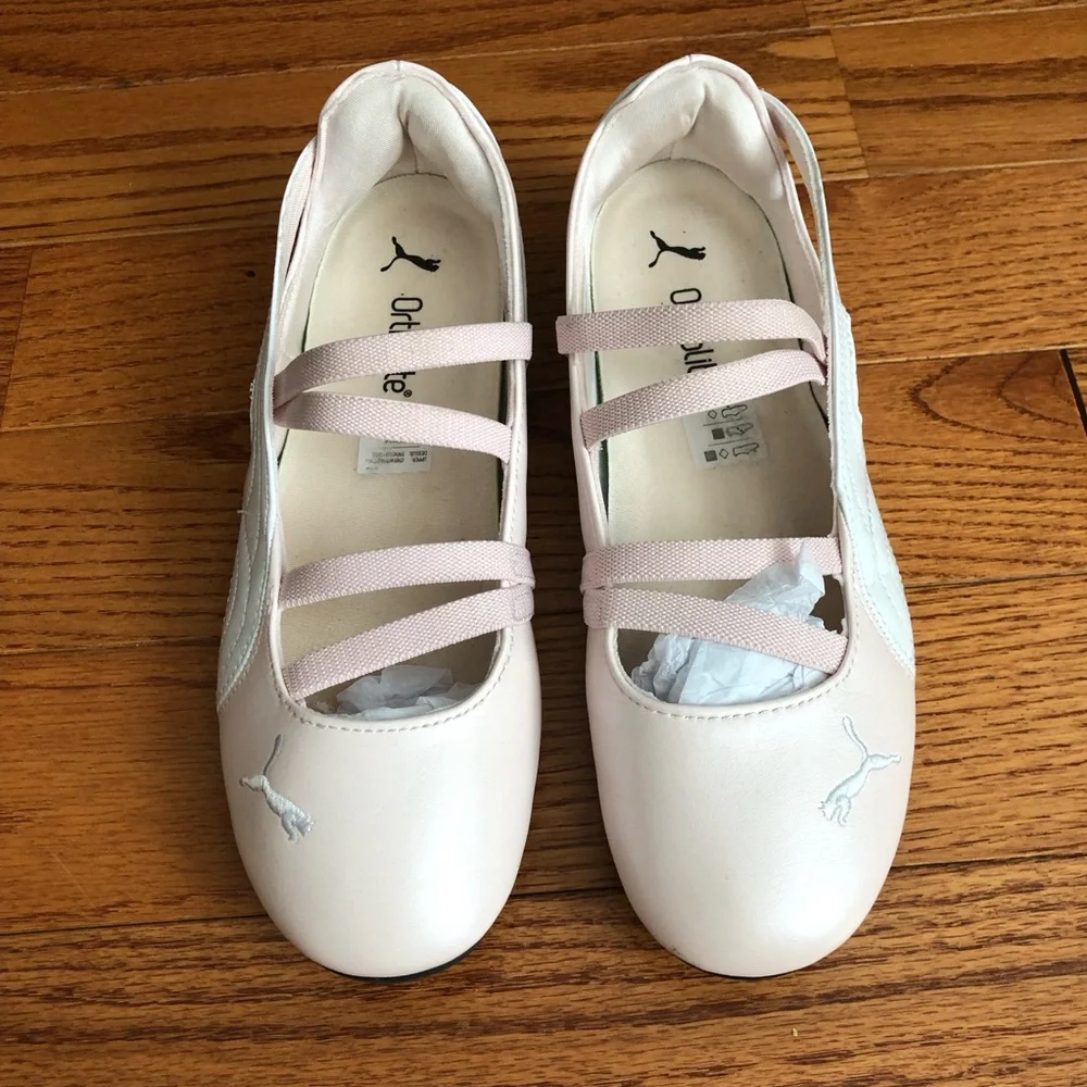 Puma Speedcat Metallic Pink White Ballet-Style Slip-On Sneakers Women’s Size 8.5